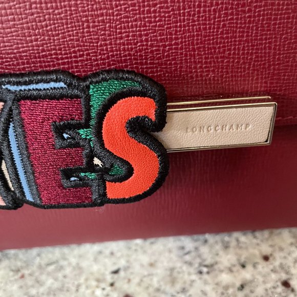 Burgundy Game On Leather Crossbody Bag from Longchamp - Picture 4 of 7